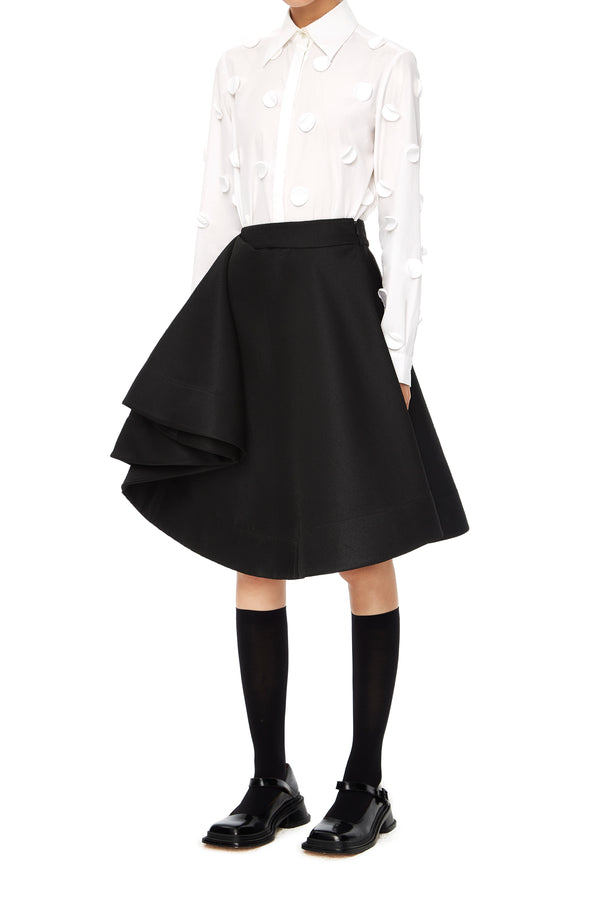 SHUSHUTONG ruffle skirt aw21sk09 black